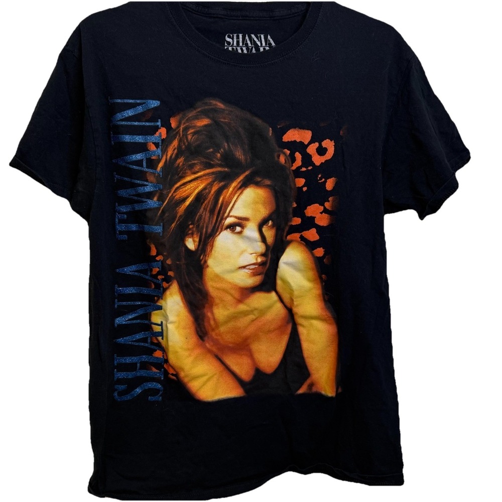 Shania Twain Shirt Size Medium Black Graphic Country Music Band Tour Official